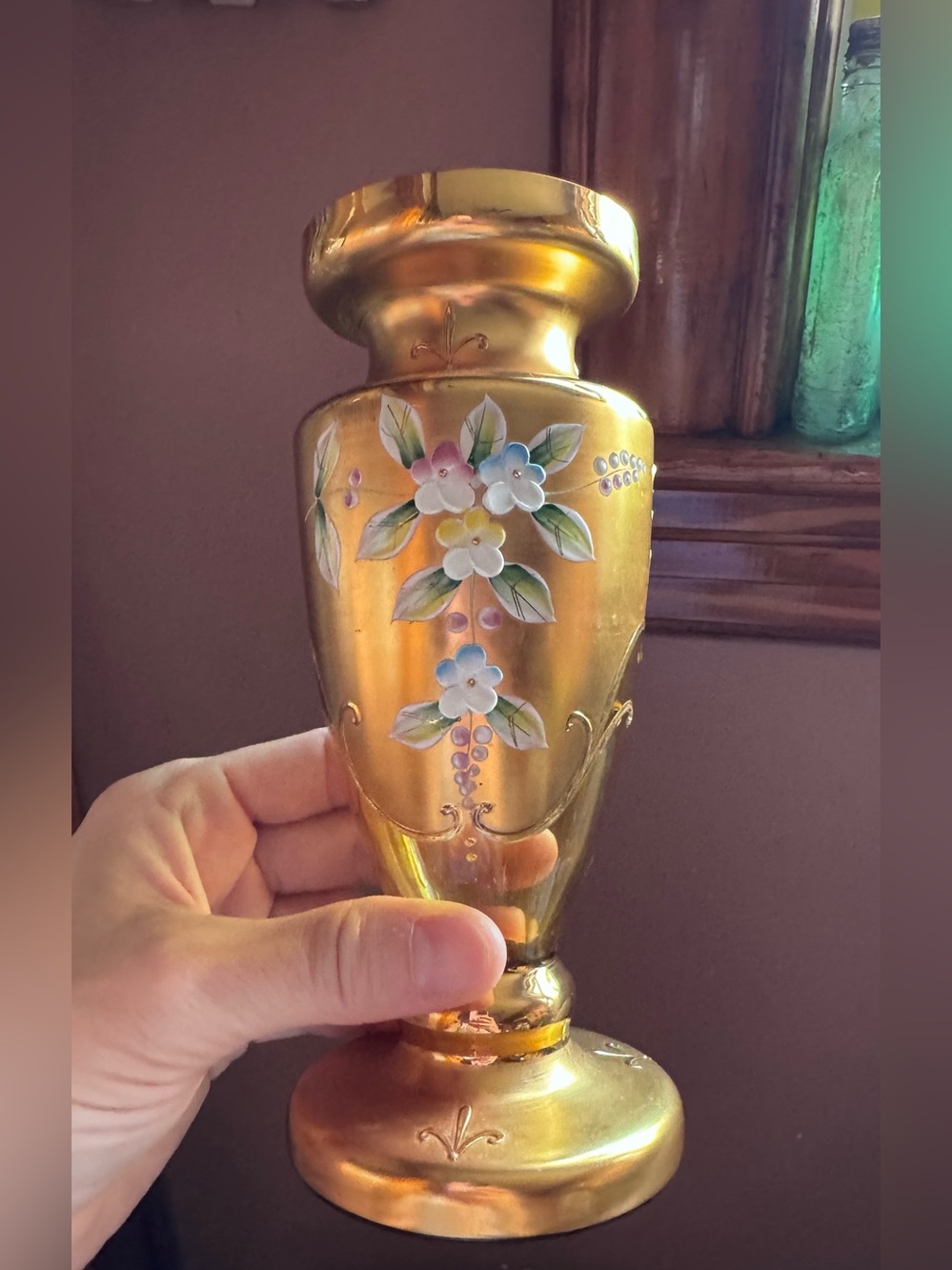 Czech Bohemian Art Glass Vase VTG - Picture 10 of 12